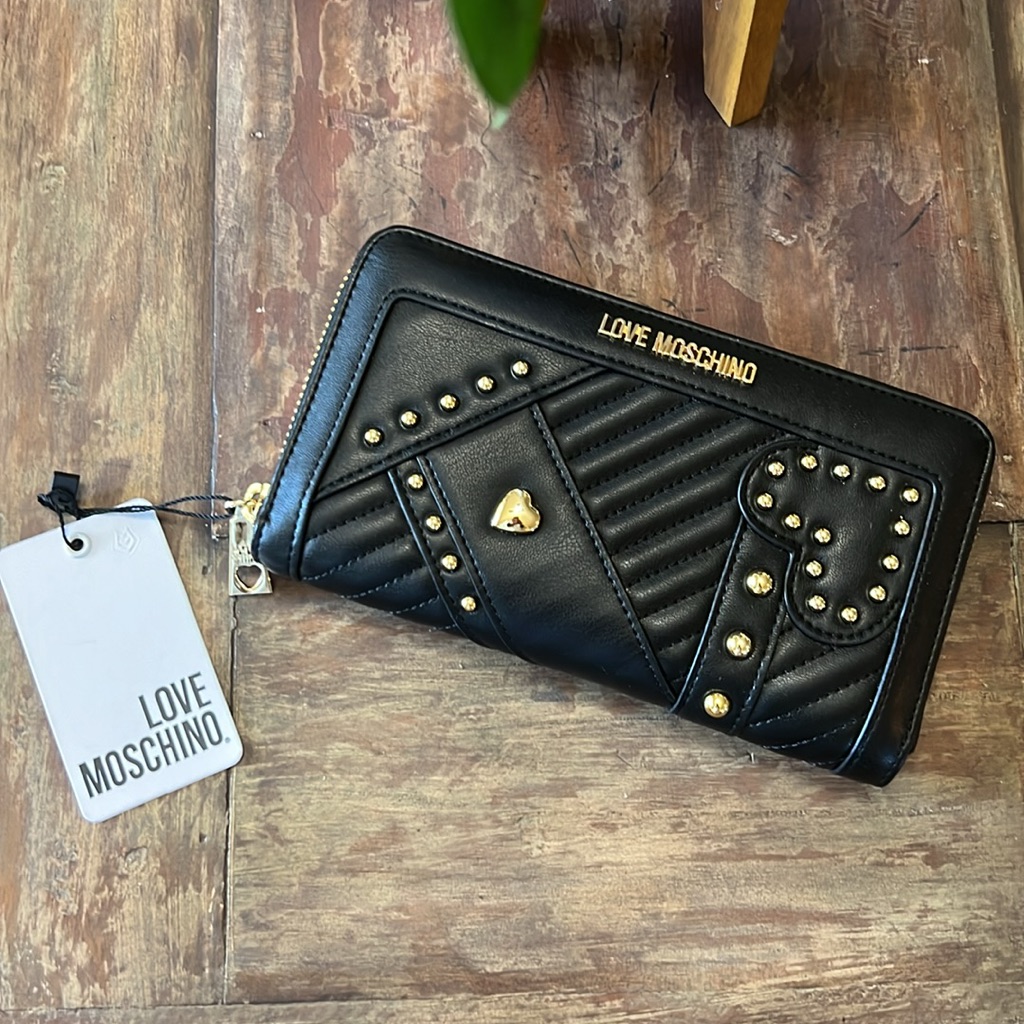 Love Moschino Logo Heart Zip Around Wallet